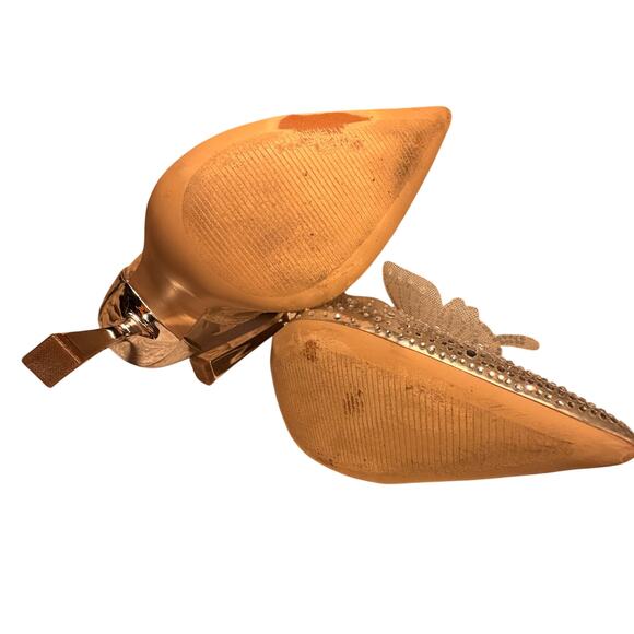 Steve Madden Rhinestone Butterfly Heels Silver Clear PVC Cinderella Pumps 9M - Picture 6 of 6